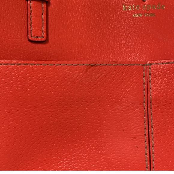 Kate Spade Coral Orange Leather Handbag Purse - Picture 8 of 13